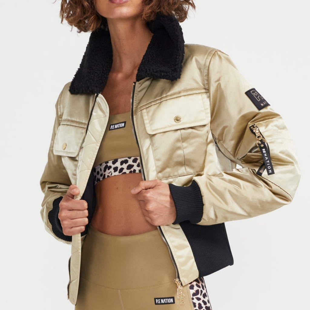 Nwt Rare Pe Nation Twist Serve Bomber Jacket